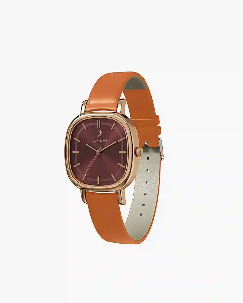 Ellore Mocha Rosegold Leather
