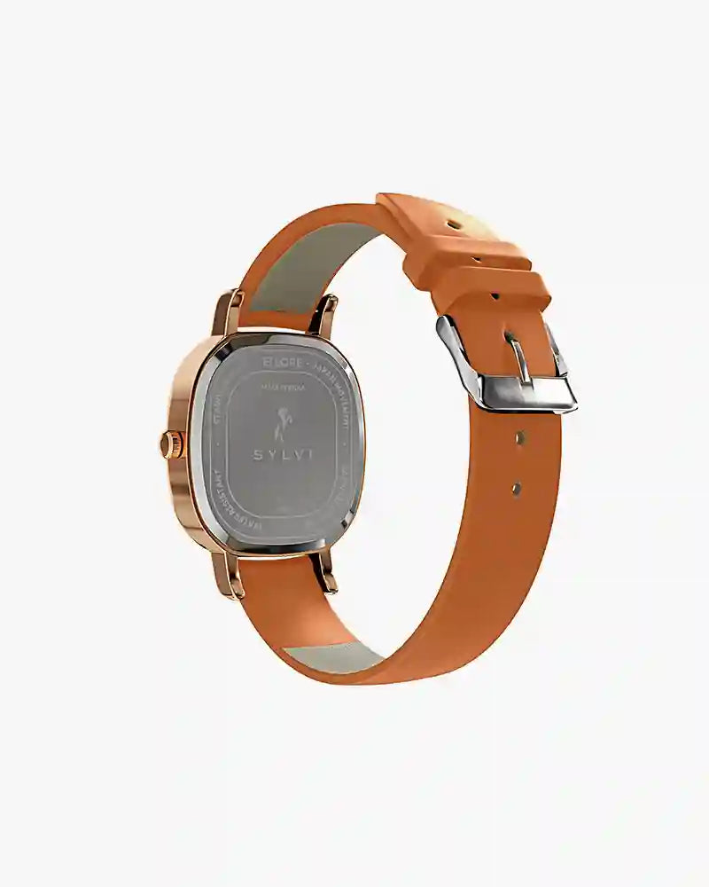 Ellore Mocha Rosegold Leather