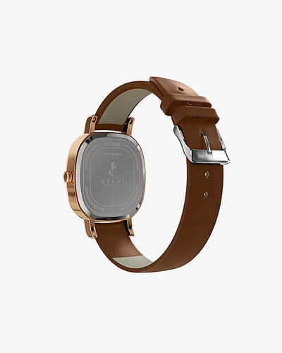 Ellore Mocha Rosegold Leather