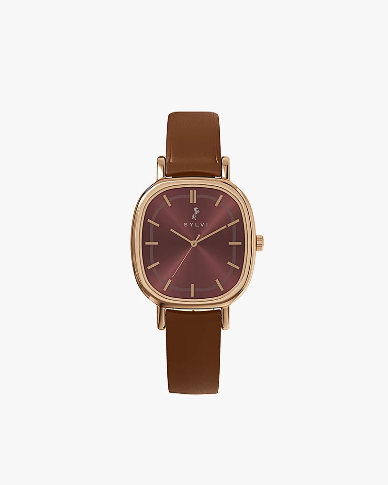 Ellore Mocha Rosegold Leather