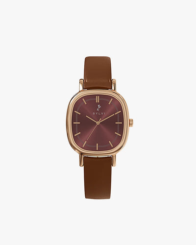 Ellore Mocha Rosegold Leather