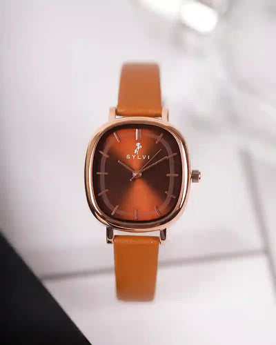 Ellore Mocha Rosegold Leather