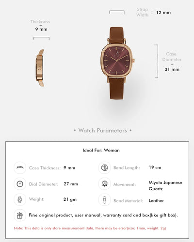 Ellore Mocha Rosegold Leather