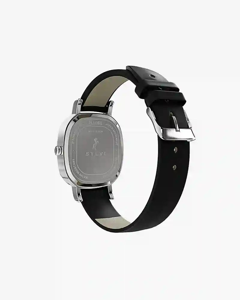 Ellore Ice Blue Black Leather