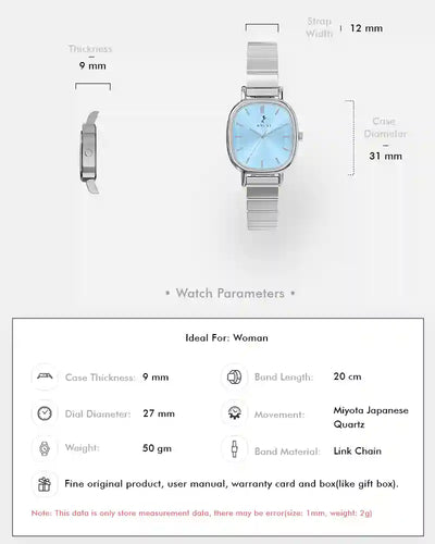 Ellore Ice Blue Silver Link