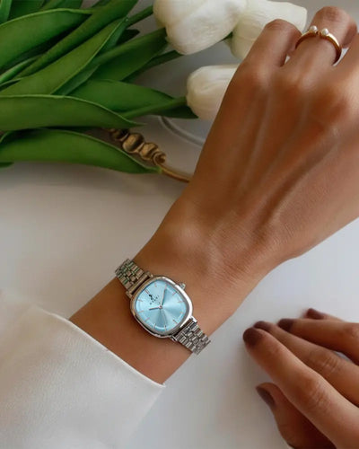 Ellore Ice Blue Silver Steel