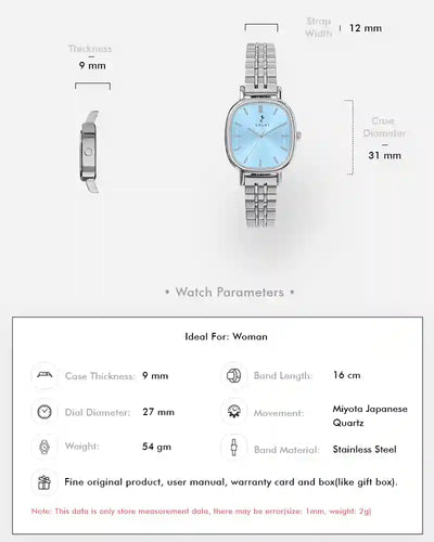 Ellore Ice Blue Silver Steel