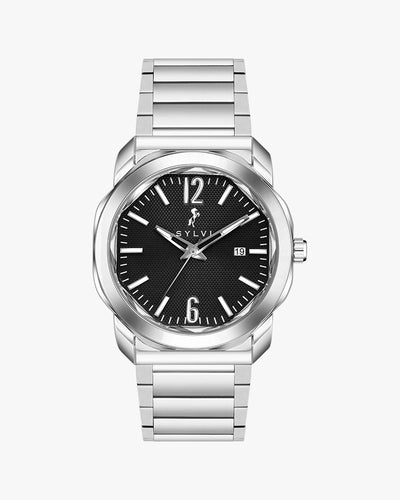 Sylvi Elysian Black Silver Analog Watch For Men