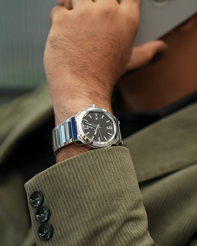 Sylvi Elysian Black Silver Analog Watch For Men