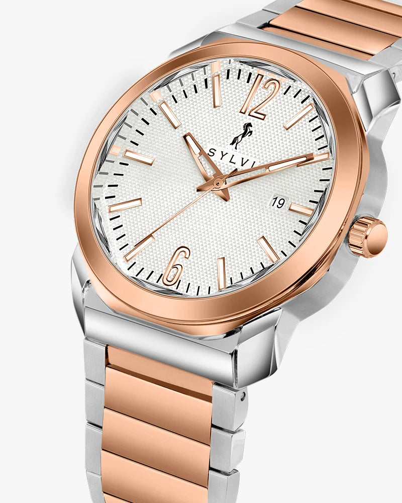 Sylvi Elysian White Rose Gold Analog Watch For Men