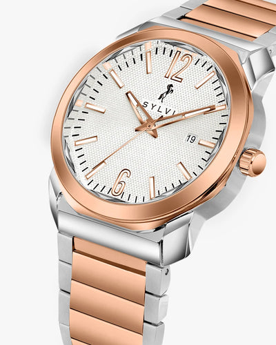 Sylvi Elysian White Rose Gold Analog Watch For Men