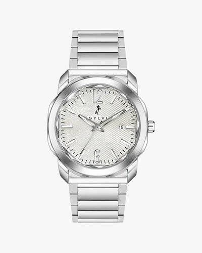 Sylvi Elysian White Silver Analog Watch For Men