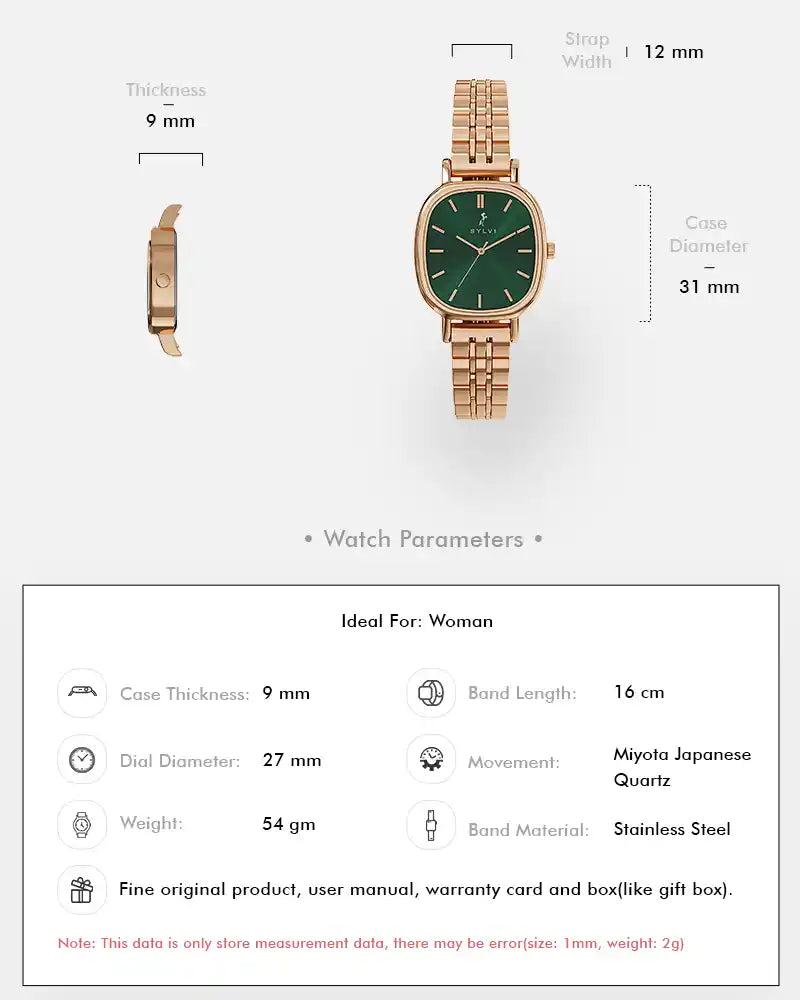 Ellore Emerald Green Rose Steel