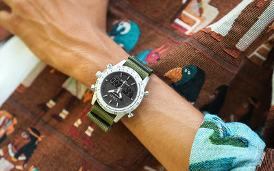 Sylvi Hawk Black Green Nylon Strap Model Watch Explore Best Watches