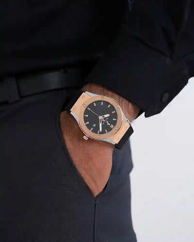 Majestic Black Rosegold Silver Silicone