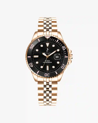 Ocean-X Black Rosegold Steel
