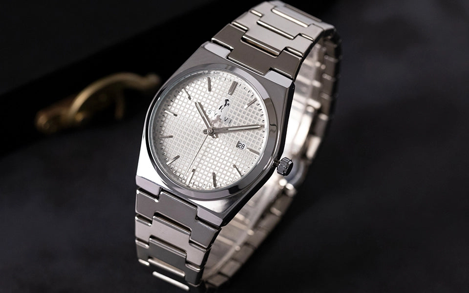 Sylvi Professional Edge White Silver Analog Watch