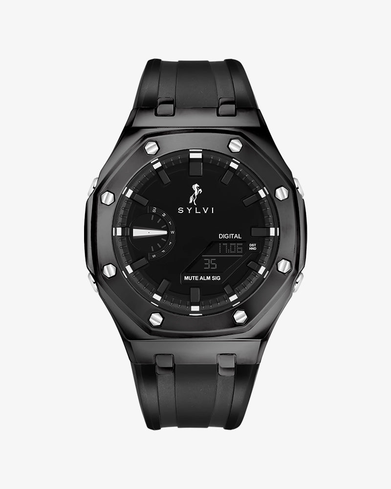 Sylvi Rig One 'O One WT Max Black Analog Digital Watch for Men