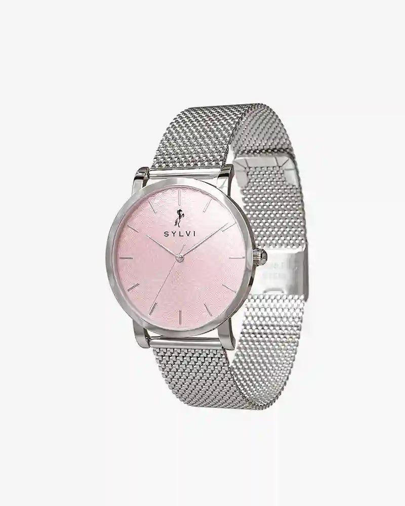 Riva Blush Pink Silver Mesh
