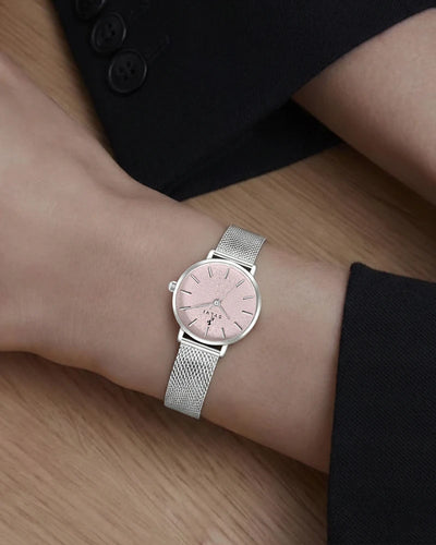 Riva Blush Pink Silver Mesh