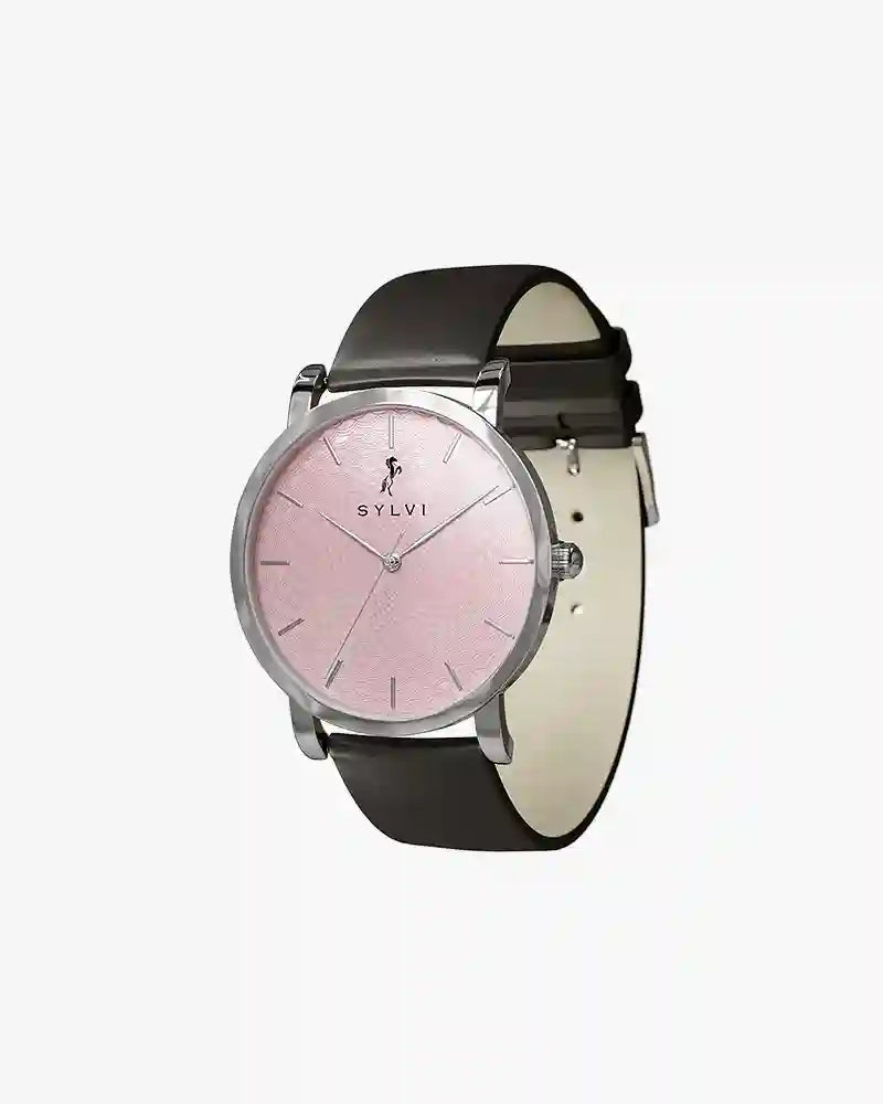 Riva Blush Pink Black Leather