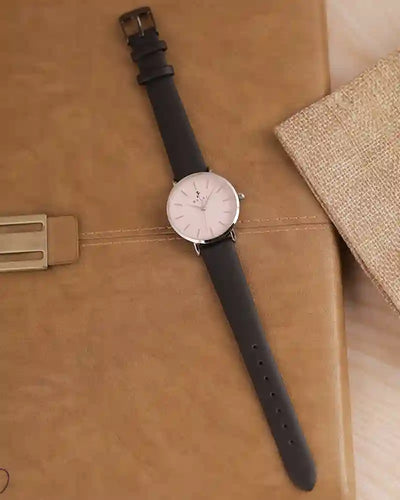 Riva Blush Pink Black Leather