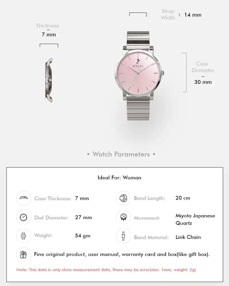 Riva Blush Pink Silver Link