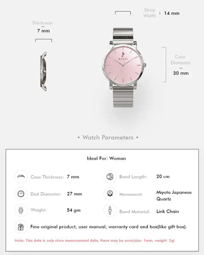 Riva Blush Pink Silver Link