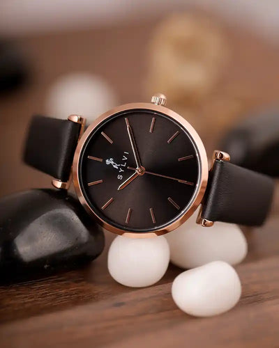 Serene Black Rose Black Leather