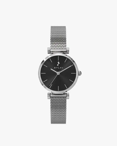 Serene Black Silver Mesh