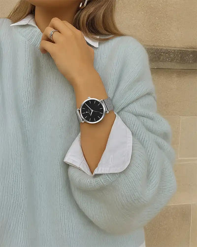 Serene Black Silver Mesh