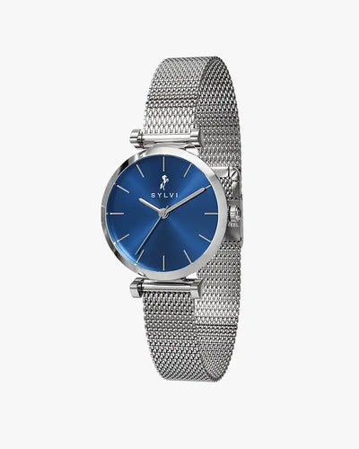 Serene Lavish Blue Silver Mesh