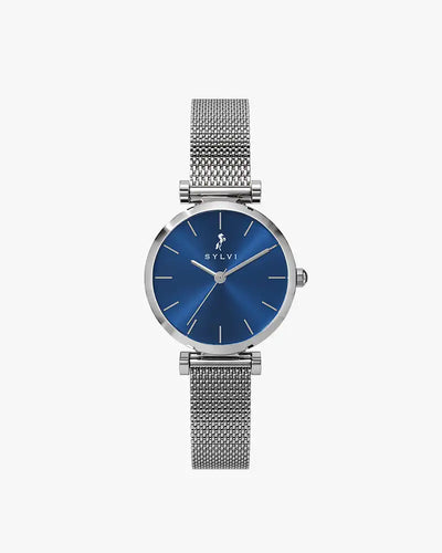 Serene Lavish Blue Silver Mesh