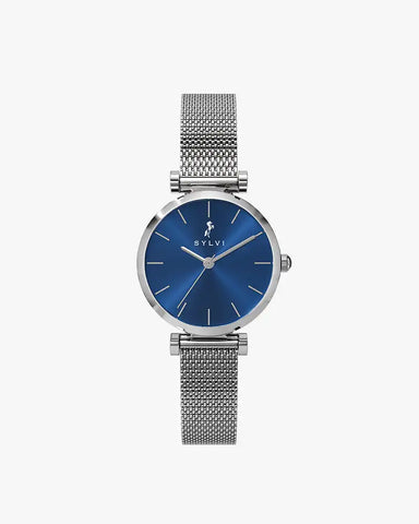 Serene Lavish Blue Silver Mesh