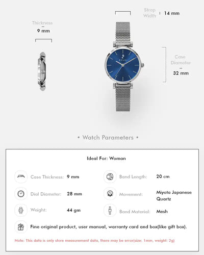 Serene Lavish Blue Silver Mesh