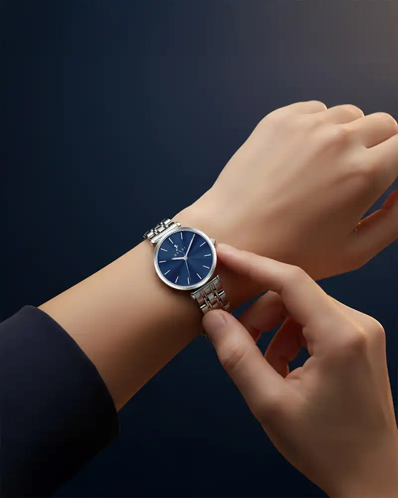 Serene Lavish Blue Silver Steel