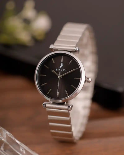 Serene Black Silver Link