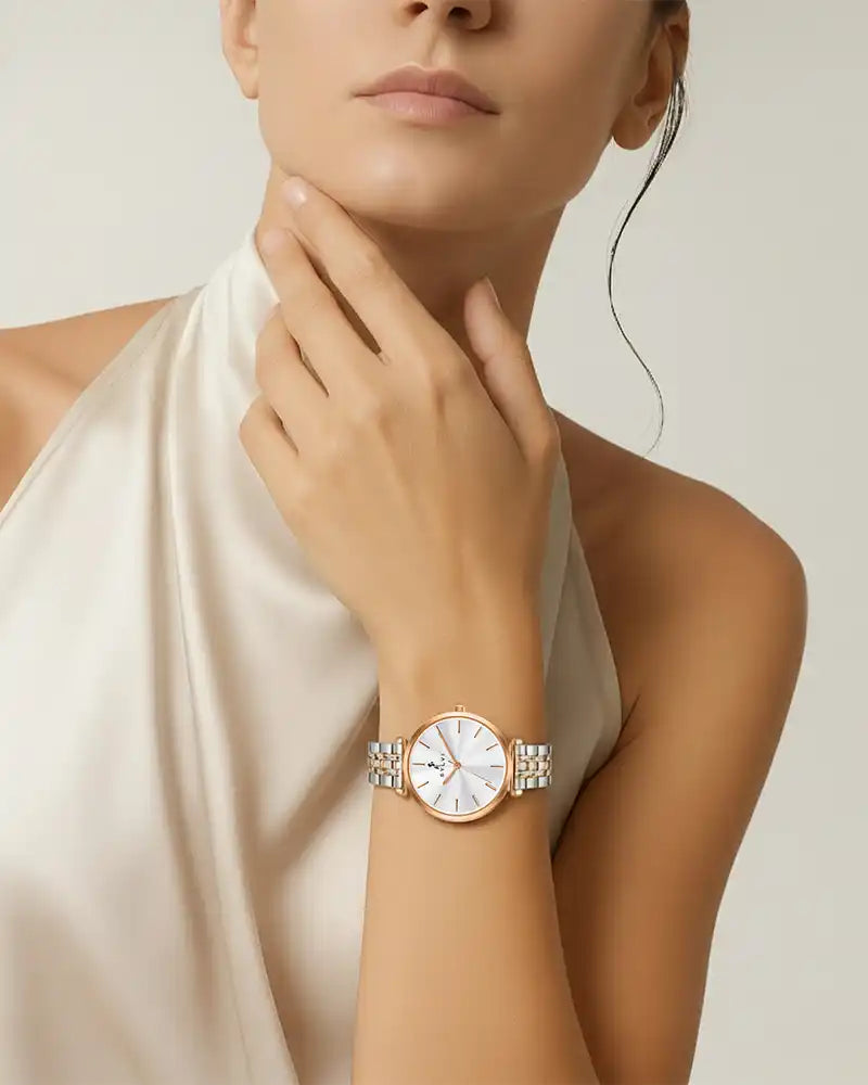 Serene Silver Rosegold Steel