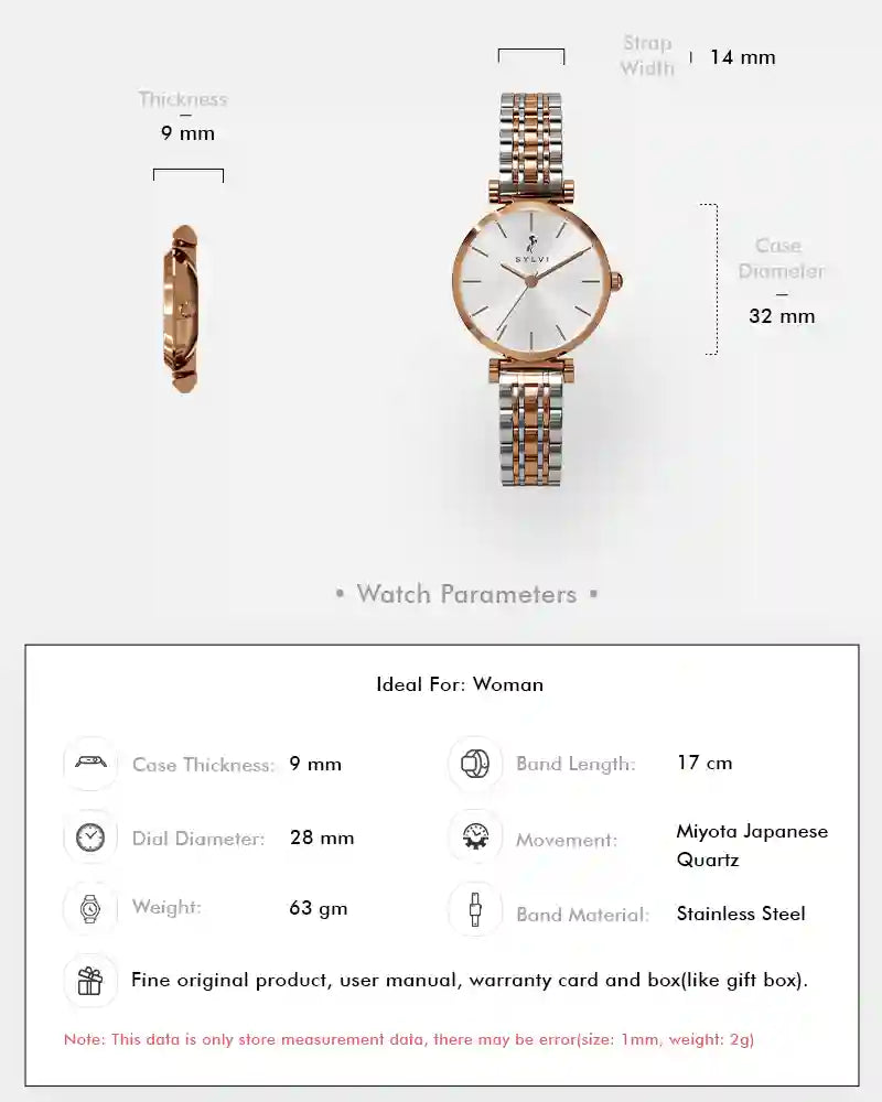 Serene Silver Rosegold Steel