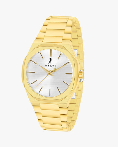 Sylvi Specter White-Gold-Gold Premium Analog Watch for Men