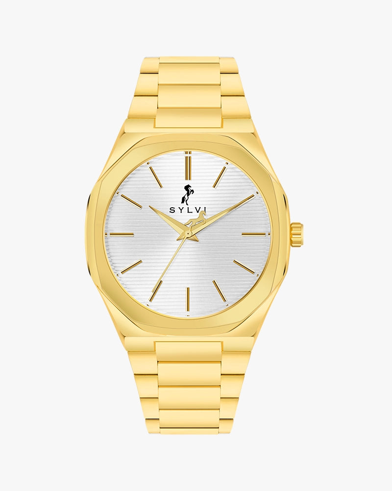 Sylvi Specter White-Gold-Gold Premium Analog Watch for Men