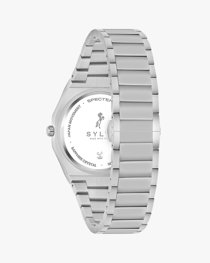 Sylvi Specter White-Silver Premium Analog Watch for Men