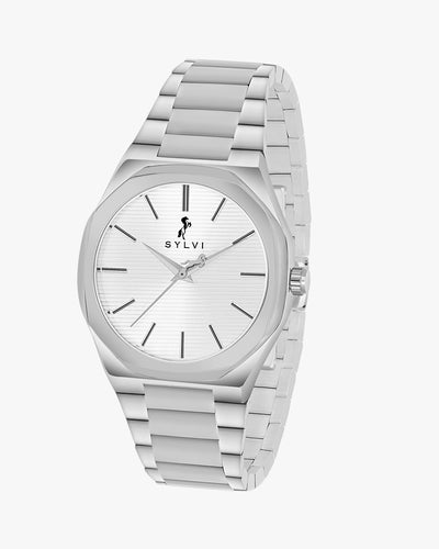 Sylvi Specter White-Silver Premium Analog Watch for Men