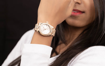Sylvi Starboard Rose Gold Silver Watch for Women Model Image