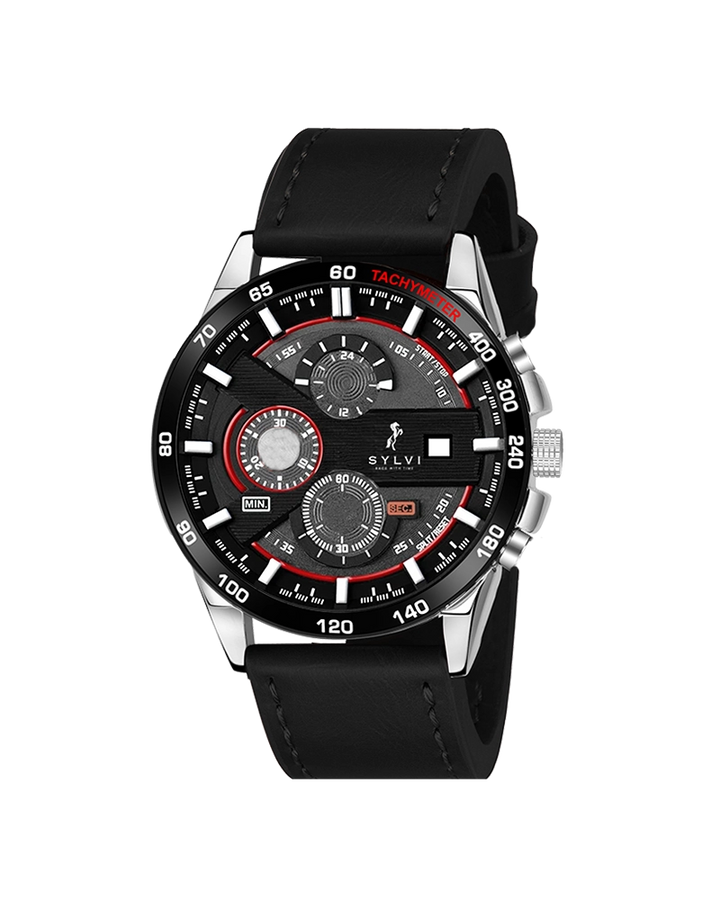 Certified Imperfect Timegrapher Black Red Leather
