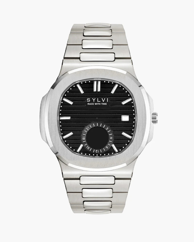 Sylvi Urbane Moon Black Silver men's watch 4
