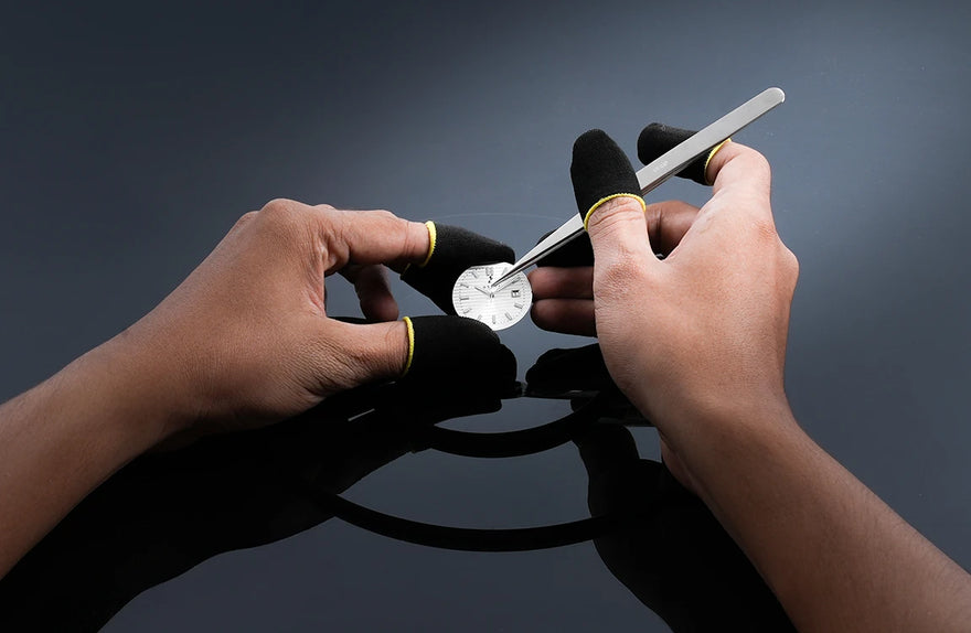 Urbanic watch manufacturing hands assembly, precision analog watch dial fitting, luxury watch making India