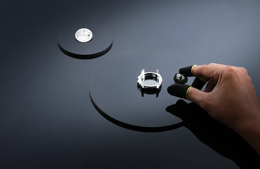 Urbanic watch manufacturing process, premium watch case assembly, luxury analog watch making India