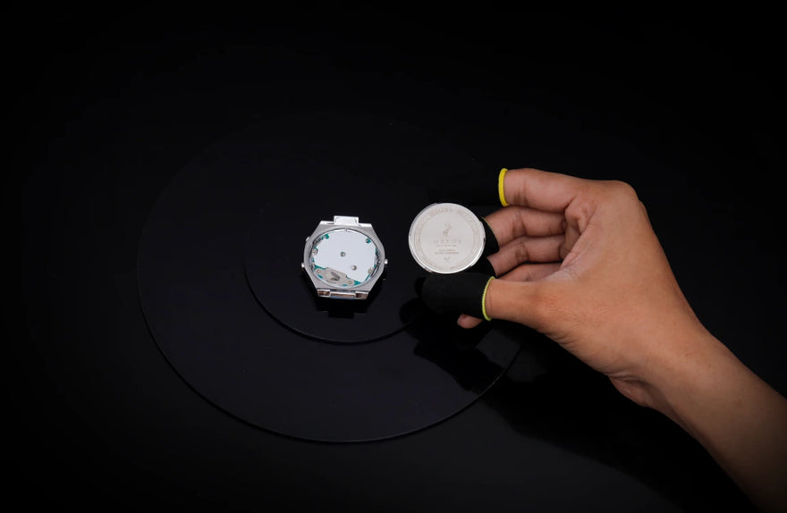 TimeShift Blue watch components detailed breakdown view
