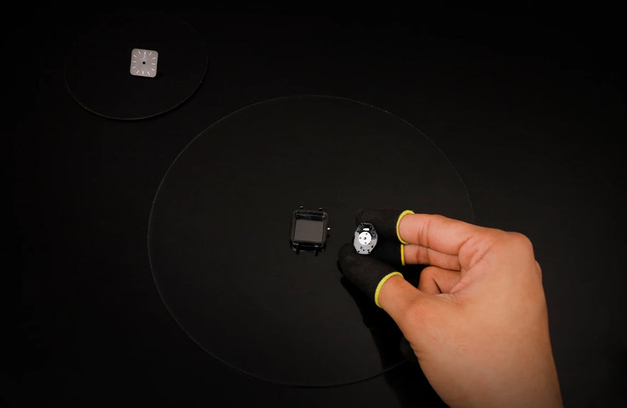 Sylvi Timeora Deep Black Man watch movement, ensuring accuracy with stylish elegance.